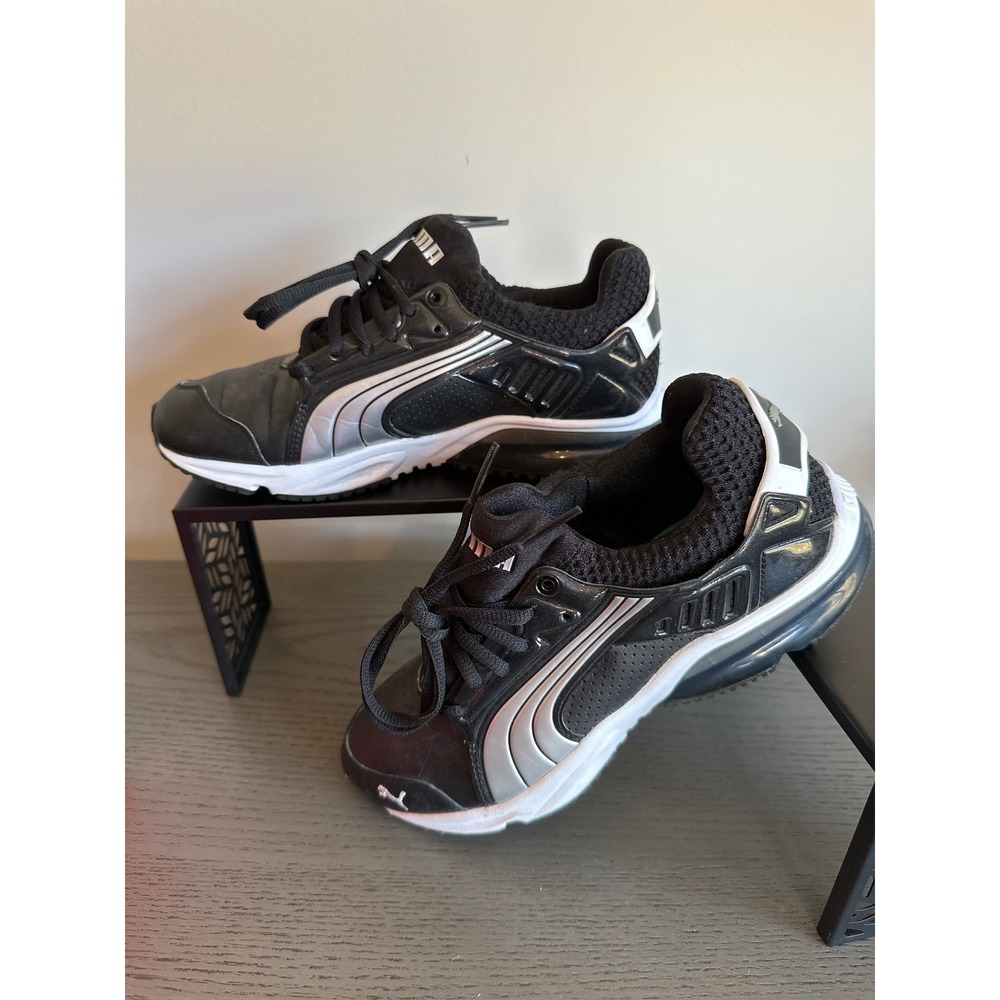 NEW Puma PowerTech Blaze‎ Me Junior Kids Sneakers Black Silver Size 5Y